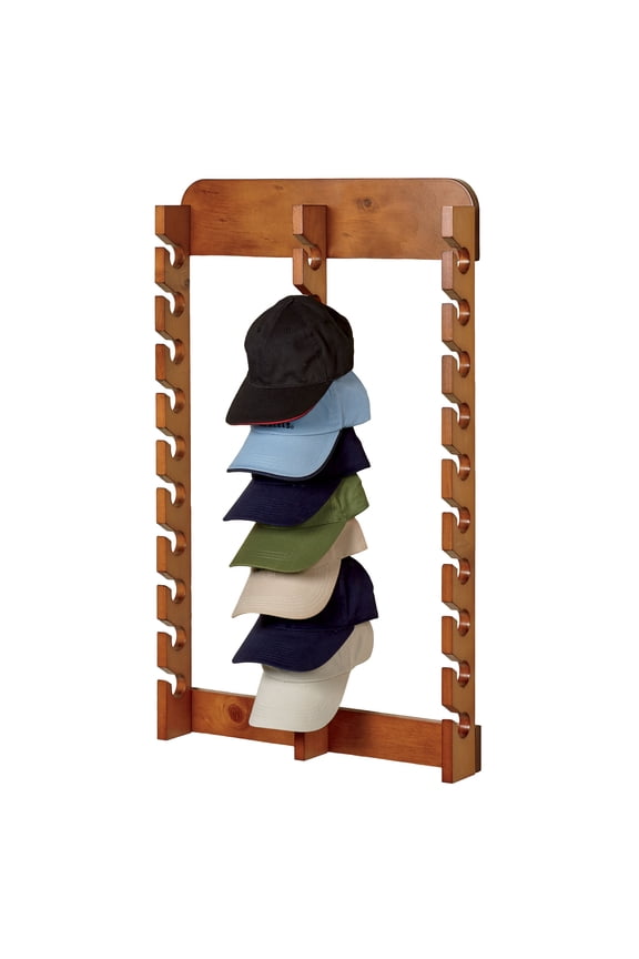 Wooden Cap Display Rack Triple