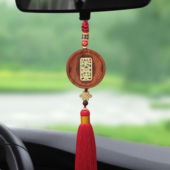 Wooden Car Hanging Decor For Rearview Mirror Auto Interior Accessories Vehicle Ornament Safe Driving Gift Natural Wood