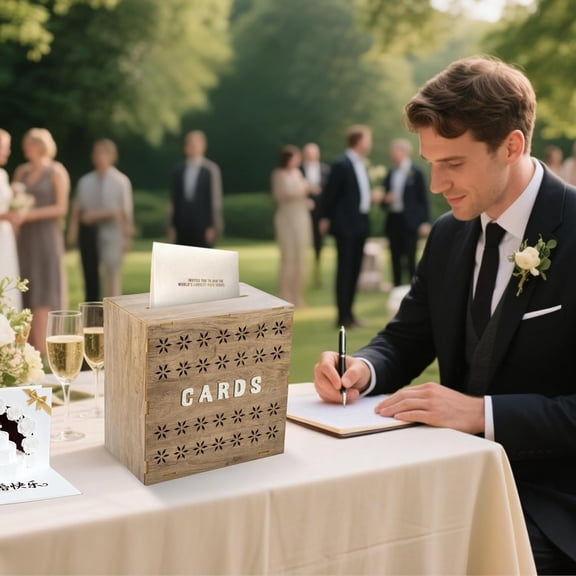 Wooden Card Box for Rustic wedding and party,baby shower, birthdays,bridal gift events