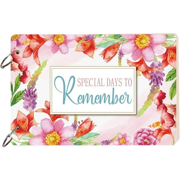 Wooden Card Keeper Binder Special Days to Remember Greeting Card Organizer Postcard Photo Album 2-Rings Cover Spring Flowers Birthday Cards Keeper Book Holder Organizer Keepsake Gifts Colorful