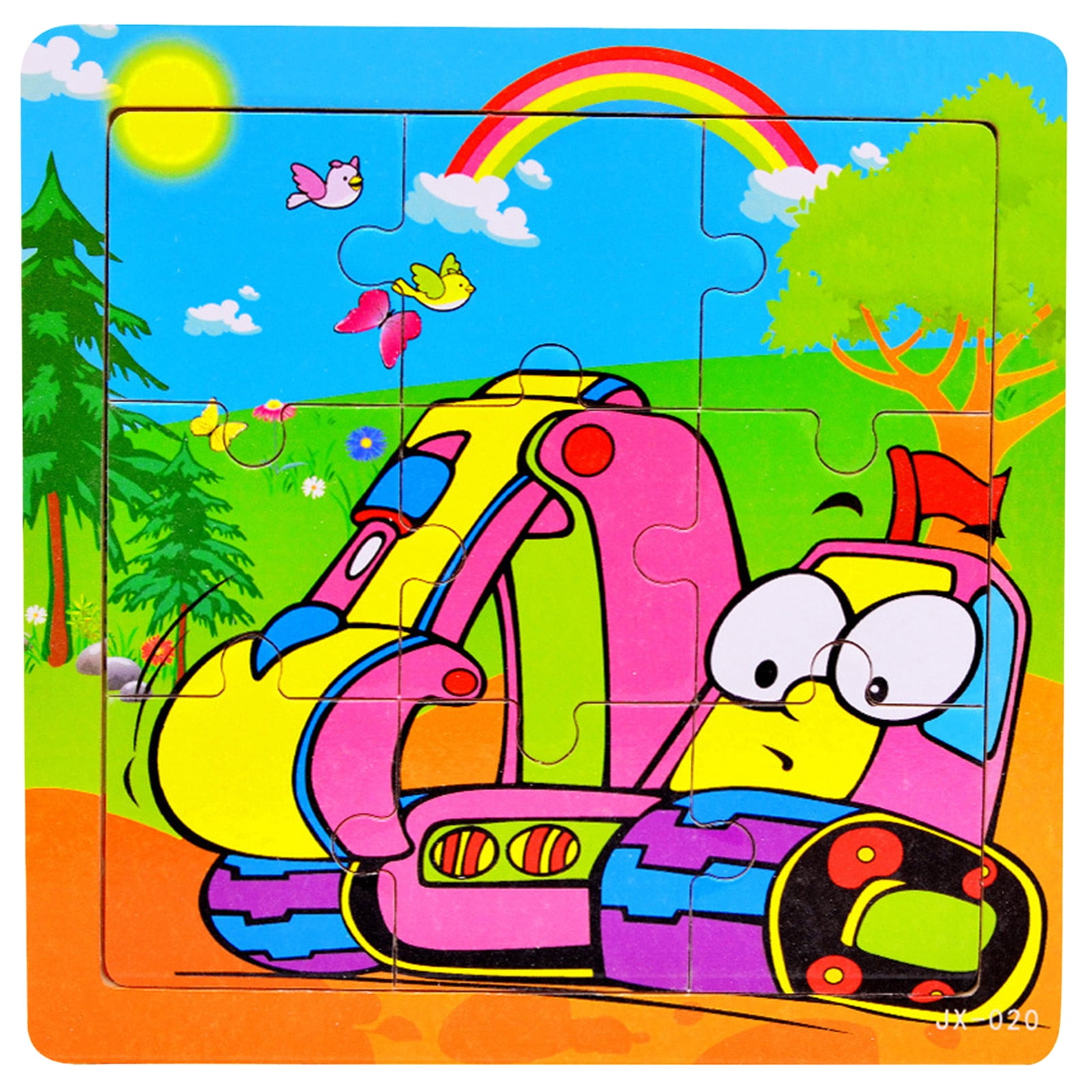Wooden Cartoon Stereo Memory Cognition Puzzle Early Educational Toys ...
