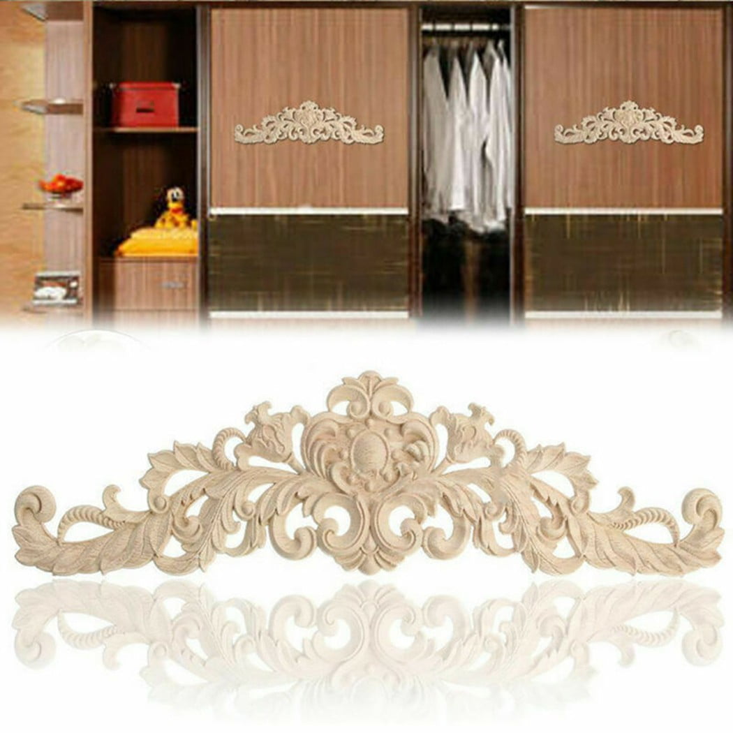 Wooden Carved Applique DIY Decor Furniture Unpainted Mouldings