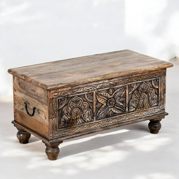 Wooden Carving Coffee Table/ Lifting Top Coffee Table/Coffee Table Storage/Small Coffee Table/Storage Trunk/rustic coffee table