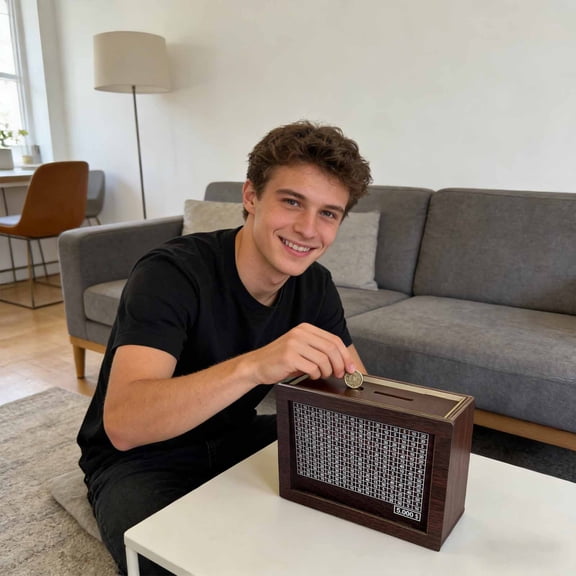 Wooden Cash Money Savings Box,Piggy Bank for Kids Adults with Money Target and Numbers,5000 Savings Challenge Box,Boys Girls Savings Coin Bank,Cultivate Financial Management Habits