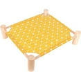 thumbnail image 1 of Wooden Cat Hammock Elevated Cooling Bed Portable Pet Cot with Washable Cotton Sheets Pine Pet Bed for Cats and Small Dogs | Easy to Assemble, 1 of 5