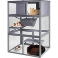 Wooden Cat House Outdoor Cat Enclosure with 3 Floors and Weatherproof