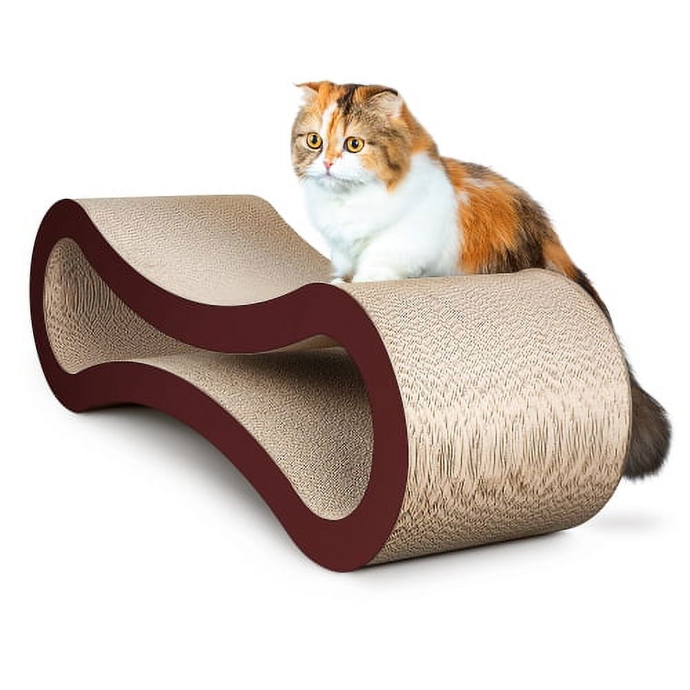 Wooden Cat Scratcher Cardboard for Play and Rest, Scratching Lounge Bed