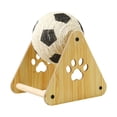 thumbnail image 1 of Wooden Cat Scratcher with Rolling Ball - Durable Sisal Mat & Self-Entertainment Toy - Pet Furniture for Small/Medium Cats - Stops Furniture Scratching, 1 of 7