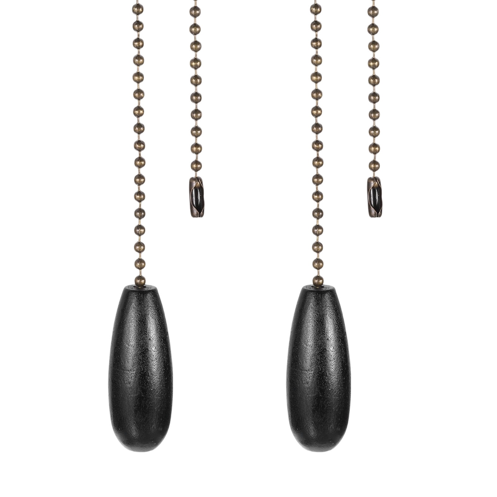 Ceiling Fan Pull Chain Set - 4 Pcs Wooden Decorative Extensions, 12 Inches Long, With Connectors For Light & Fan