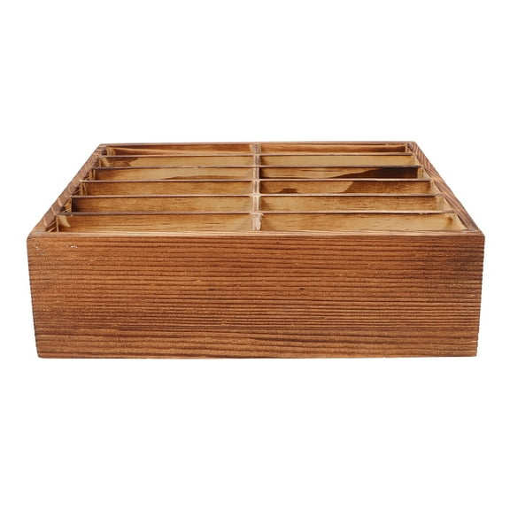 Wooden Mobile Phone Holder with 12 Compartments, Desktop Organizer Box for Cell Phones, Office, Classroom, and Cabinet Storage