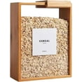 thumbnail image 1 of Wooden Cereal Storage Box, Wood Acrylic Rice Dispense, Clear Moistureproof Rice Storage Container with Slide Lid, Bamboo Dispenser, for Kitchen Organization Cereal (1 PC), 1 of 8
