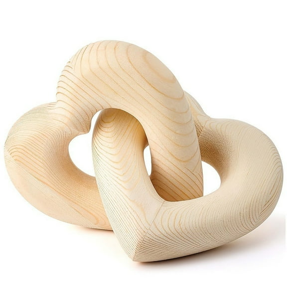 Wooden Chain Decorative Double Ring Craft Ornament Tabletop Atmosphere Decor For Home And Office Display