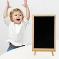 thumbnail image 1 of Wooden Chalkboard Sign with Stand - 12x12 Inch Small Blackboard for Store Menu, Message Board, Student Homework, Home Decor, Farmhouse Kitchen Cafe Wall Hanging(Black), 1 of 6