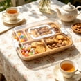 thumbnail image 1 of Wooden Charcuterie Board with Clear Lid Travel Portable Cheese Board Box Cutting Board for Kitchen Serving Snacks Party Tray with Divided Compartments Food Safe Natural Wood Platter Set for Home, 1 of 7