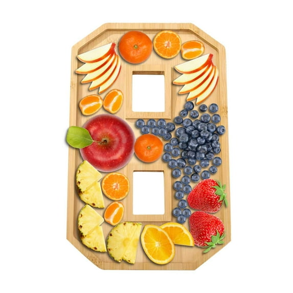 Wooden Charcuterie Number Fillable Board Box, Fruit Cheese Platter Vegetable Food Dish, Reuseable Serving Tray for Home Decor, Birthday Party Decorations (8)