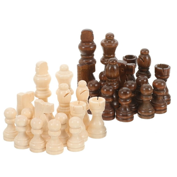 WEAVILUX Assorted Color Synthetic Wood Chess Pieces for Playing Perfect Replacement for Board Games Compact Size