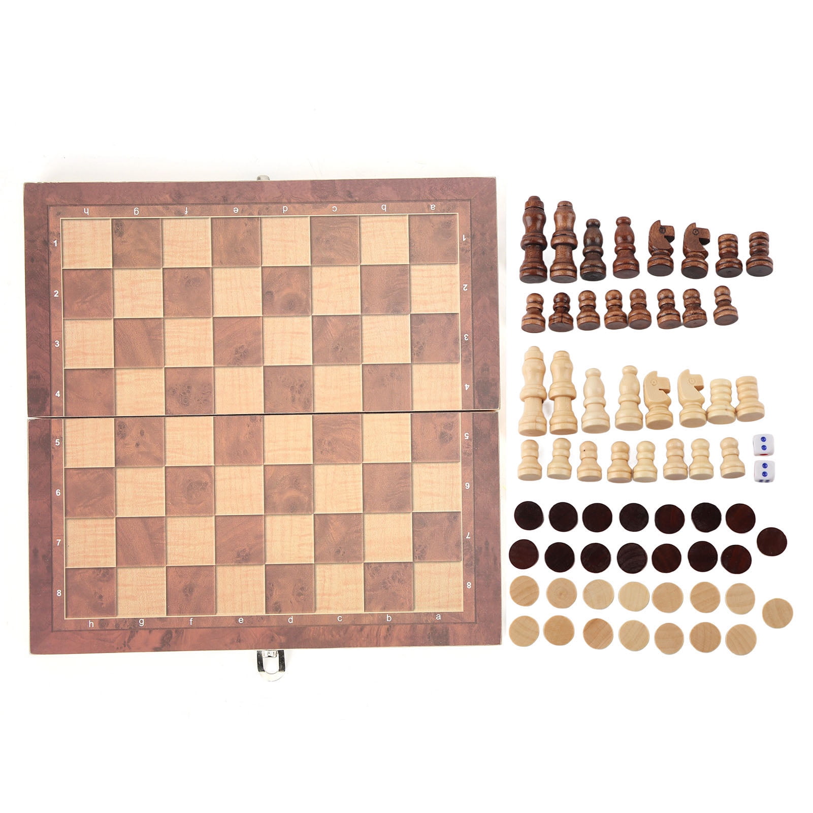 Executive Plastic Chess Set Black & Ivory Pieces - 3.875 King