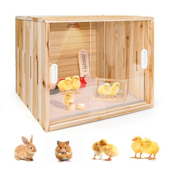 Wooden Chicken Brooder Box,Brooder box for chicks with handle, Push ...