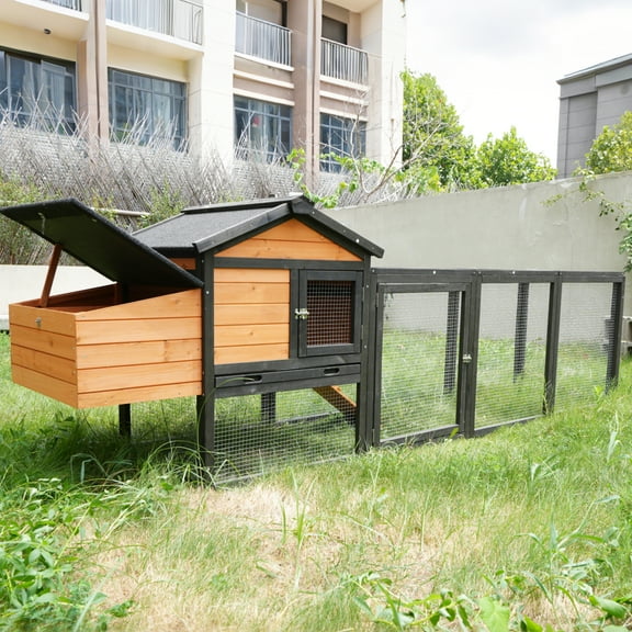 Wooden Chicken Coop, Large Outdoor Hen House with Nesting Box Poultry Cage, Rabbit Hutch Bunny Cage , Waterproof for Outdoor Backyard