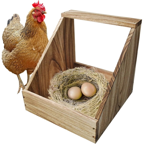 Wooden Chicken Nesting Box,Single Compartment Chickens Nest Box Easy Assembly Large Duty Hen Egg Laying Boxes Chicken Coop Accessories for Hens Ducks Poultry Farm
