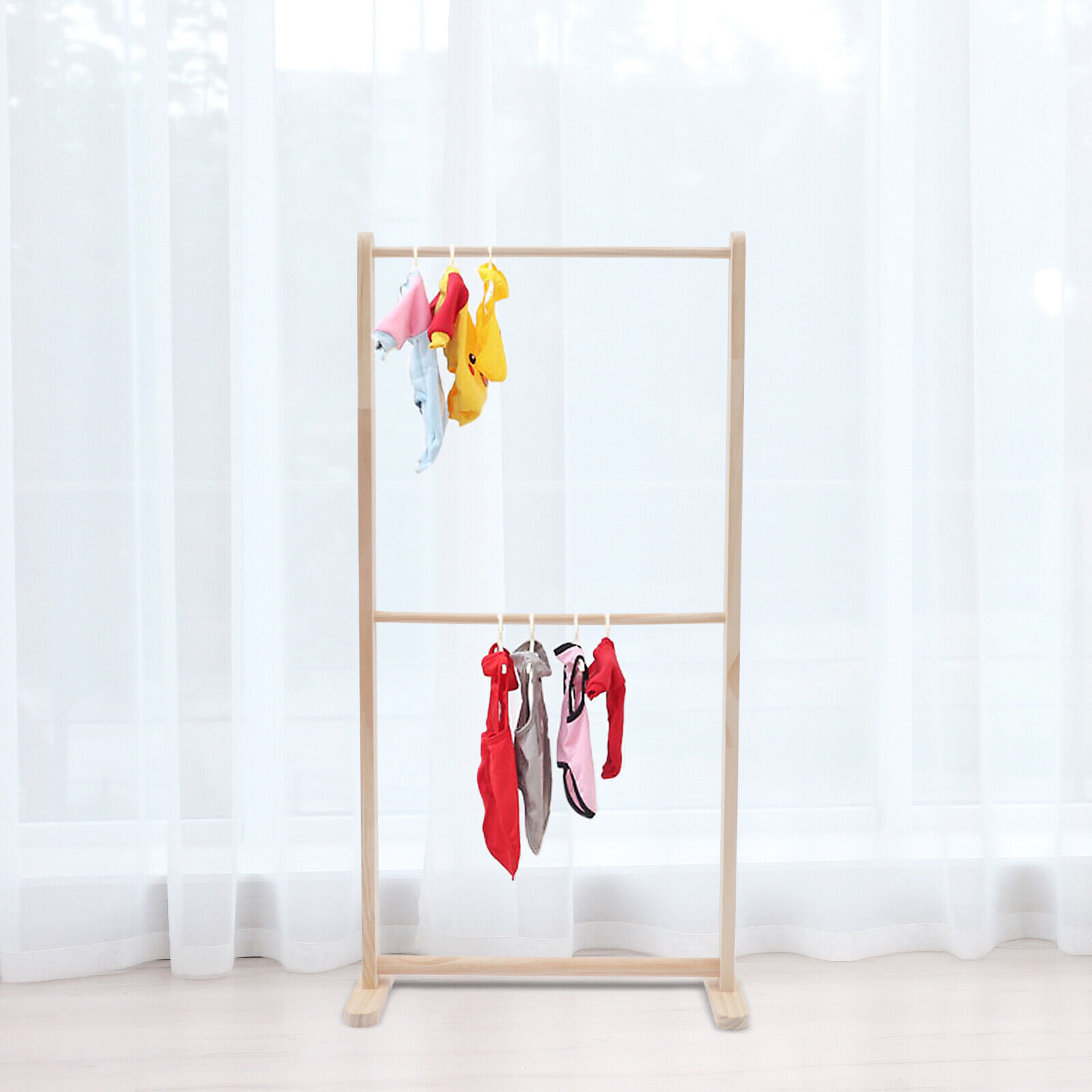 Garment Rack Children's Wooden Children Garment Clothes Rack Armoire Display Stand Pet Cloth ...