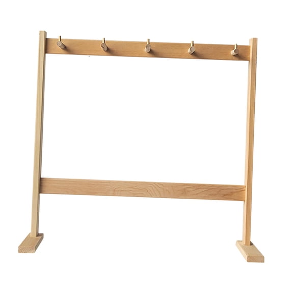 Wooden Chime Stand Wind Bell Hanger Stable Multipurpose Gong Stand for Wedding Event Desktop Home Decoration
