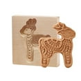 thumbnail image 1 of Wooden Christmas 3D Baking Molds - Carved Wooden Biscuit Cutter Cookie Mold for Thanksgiving Christmas Kitchen DIY Decorating Tool, 1 of 4