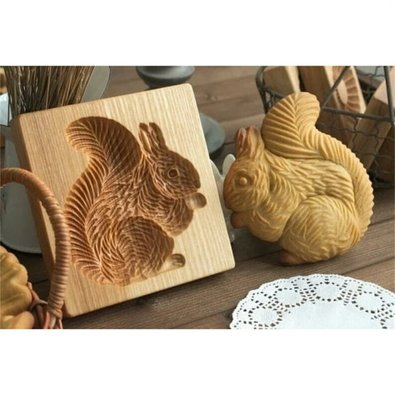 Wooden Christmas 3D Baking Molds - Carved Wooden Biscuit Cutter Cookie Mold for Thanksgiving Christmas Kitchen DIY Decorating Tool