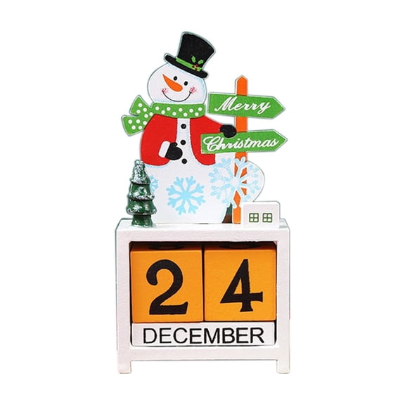 Wooden Christmas Advent Calendar, 24 Day Countdown Tabletop Calendar, Reusable Holiday Decor Gift Box for Home Mantel