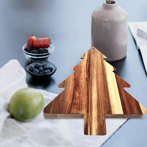 Wooden Christmas Charcuterie Board Xmas Cutting Board Fruit Tray Holiday Cheese Board Xmas Tree Sushi Serving Tray Dessert Candy Dish
