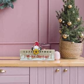 Wooden Christmas Countdown Calendar, 24-Day Moveable Holiday Tabletop Décor for Advent Tradition, 1PC
