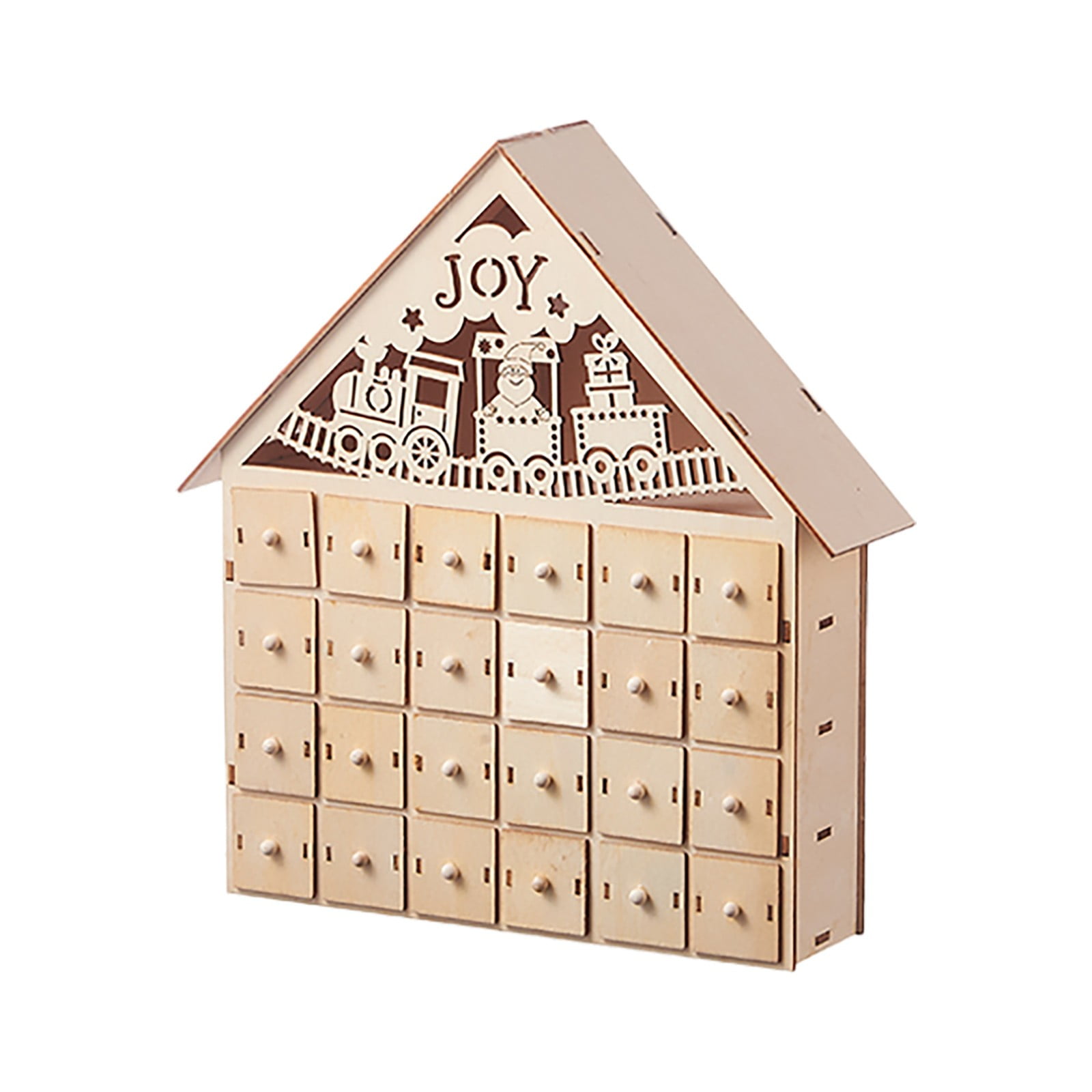 Wooden Christmas Decorations LED Lights Light Up The Advent 24 Day