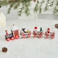 thumbnail image 1 of Wooden Christmas Desk Decor Set with Train Figurines - Holiday Ornament for Home, Office, and Bookshelf, 1 of 7