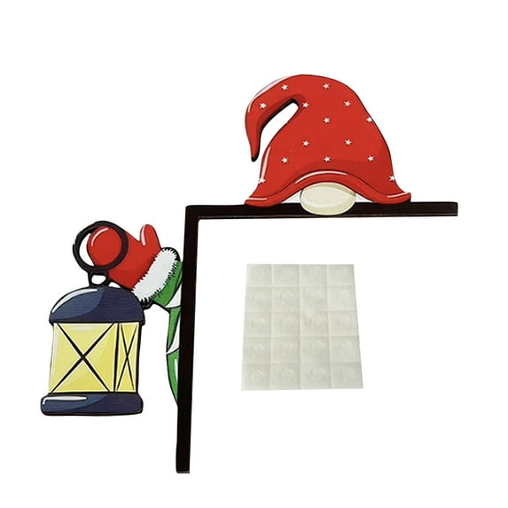 Wooden Christmas Door Frame Decorations - Corner Hanging Gnome And Claus, Christmas Door Decorations, Easy Adhesive Mounting System, Instantly Create A Fe