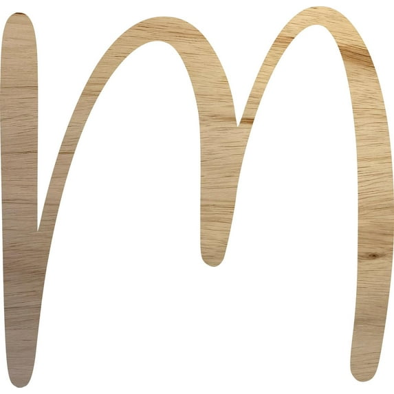 Wooden Christmas Letter M, Unfinished 5'' Tall Craft Wood Alphabet, A-Z