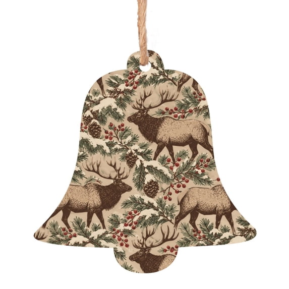 Wooden Christmas Ornaments 6 Pcs, Hanging Decor for Tree, Wall, Door ...