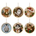 thumbnail image 1 of Wooden Christmas Ornaments DIY Pearl Art Kits for Adults, 5D Diamond Baubles Hanging Set with Gems and Special-Shaped Beads, Complete Festive Decor Craft with Jute Twine for Holiday Tree Decorations, 1 of 7