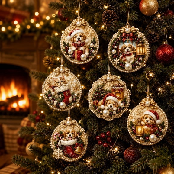 Wooden Christmas Ornaments DIY Pearl Art Kits for Adults, Hanging Diamond Art Christmas Ornaments Set with Pearls, Special-Shaped & , Christmas Decor Craft