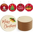 thumbnail image 1 of Wooden Christmas Ornaments to Paint, Christmas Round Decoration Cutouts Unfinished 10PCS 3.5 x 3 inches, DIY Blank Unfinished Christmas Tree Wood Discs Ornament for Home Crafts Hanging, 1 of 7