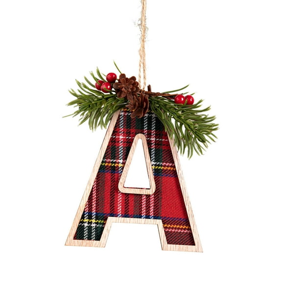 A Wooden Christmas Ornaments Personalized Diy Decorative Hanging Pendant For Xmas Tree Home Party Holiday Decor Customizable Alphabet Letter Decor Festive Celebration Supplies