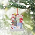 thumbnail image 1 of Wooden Christmas Ornaments Set of 2 - Handmade Personalized Family Tree Decor with Red Ribbon, Rustic Holiday Hanging Pendants for Gifts & Stocking Stuffers‌, 1 of 6