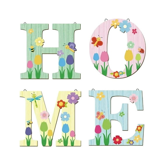 Wooden Christmas Ornaments Wall Decoration, Home Letter Pendant, Vintage Holiday Decor, Festive Christmas Gift for Porch Living Room Fireplace