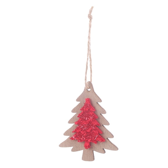 Wooden Christmas Ornaments Xmas Wood Slices Tree and Star Plaque Hangings Decorations for Party Decor