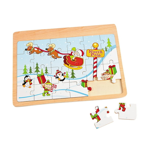 Wooden Christmas Puzzle - Party Favors - 1 Piece