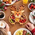 thumbnail image 1 of Wooden Christmas Reindeer Platter Boards Holiday Tray Serving Dish Wood Decorative Christmas Cookie Plate Hostess Gifts Ideas Festive Veggie Snack Trays Xmas Decor Food Cheese Board, 1 of 6