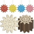thumbnail image 1 of Wooden Christmas Snowflake Ornaments to Paint Christmas Winter Decoration Cutouts Unfinished 24PCS 3.5 inches, DIY Blank Unfinished Christmas Tree Ornament for Home Snowflakes Crafts Hanging, 1 of 8