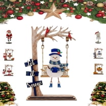 Wooden Christmas Swinger Decor - Festive Tabletop Santa Claus Ornament, Handcrafted Wooden Figurine for Mantel, Shelf, Ideal Gift Holiday Celebrations