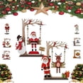 thumbnail image 1 of Wooden Christmas Swinger Decor - Festive Tabletop Santa Claus Ornament, Handcrafted Wooden Figurine for Mantel, Shelf, Ideal Gift Holiday Celebrations, 1 of 9