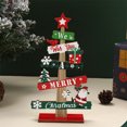 thumbnail image 1 of ​Wooden Christmas Table Centerpiece - Mini Snowman Santa Claus Decor with "Merry Christmas" Sign (8.5x4 Inch, Shelf Mantel Decor)​​ Red, 1 of 6