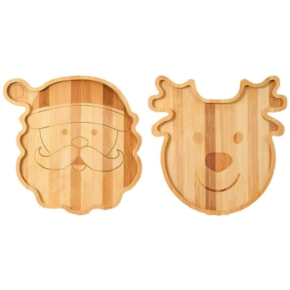 Wooden Christmas Trays, Christmas Charcuterie Board Santa Claus Platter, Santa Reindeer Xmas Hat Shaped Wooden Platter, for XmasVeggie Trays Food Cheese Boards